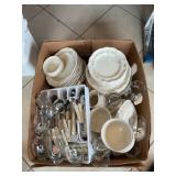 Box Lot Of Pfaltzgraff "Tea Rose? Dinnerware,