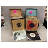 Box Lot With 45ï¿½s In Carriers, Beatles, Elvis,