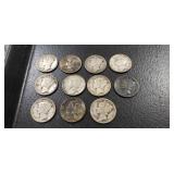 (11) U.S. Silver Mercury Dimes