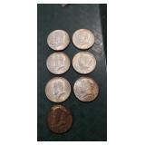 (7) U.S. Kennedy Half Dollar Coins (1967 & 1968