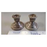 Set Of Two Weighted Sterling Silver Candle