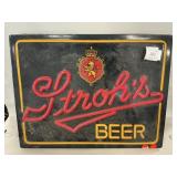 Lighted Strohï¿½s Beer Sign