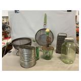 Vintage Green-Handled Kitchen Utensils, Green