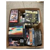 Box Lot Of VHS, Reel To Reel Tapes