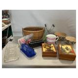 Lot With Cobalt Butter Dish, Italy Hummel Musical