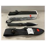 Pair Of New Fixed Blade Knives With Sheaths