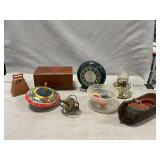 Lot With Waterbury Clock, Weil Tin Top Partial,