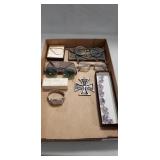 Tray Of Assorted Jewelry, Vintage Eyeglasses &