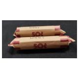 (2) Rolls Of Unsearched Wheat Pennies (100)