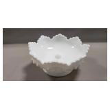 (1) Vintage Fenton Hobnail Milk Glass Candle