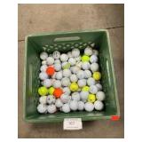 Milk Crate With Assorted Golf Balls