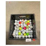 Milk Crate With Assorted Golf Balls