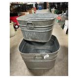Pair Of Galvanized Wash Tubs