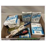 Lot With Assorted Clamps, Electric Engraver, Mini