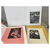 Folders With Ink Prints By Local Artist