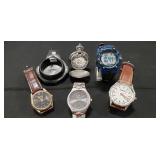 (4) Men's Watches & (1) Pocket Watch