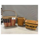 (2) Longaberger, (1) Maple Tree Basket
