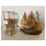 Vintage Pirate Ship Lamp, plastic Watchtower