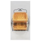(2) Longaberger Baskets w/ Wrought Iron Stand