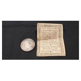 (1) Silver U.S. 1924 Peace One Dollar Coin & (1)