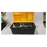 Plastic Tool Box w/ Assorted Volkswagen Parts