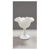 (1) Vintage Fenton Hobnail Milk Glass Pedestal