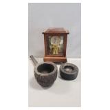 Tray Lot Of Assorted Items Including A Clock