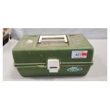 Plastic Fishing Tackle Box w/ Assorted Tackle