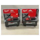 (2) New Milwaukee M18 Lithium Batteries