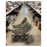 Antique Wicker Baby Carriage