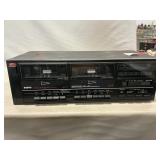 Sanyo Double Cassette Deck, (2) Sony Speakers,
