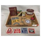 Lot With Vintage Banks, Advertising, Tobacco Tin,