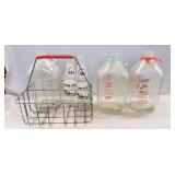 (2) Vintage Cloister Dairy Glass Bottles