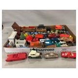 Lot Of Die-Cast, Plastic Vehicles, Gas Station