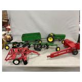 Ertl Tractor, Trailer, Bottom Plow,  Disc Harrow