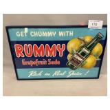 Framed Rummy Advertising Sign, Measures 16ï¿½ x 10ï¿½