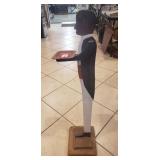 Wooden Black Americana Butler Smoking Stand (39'