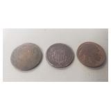 (3) U.S. Coins (Two Cent Coin, 1886 Five Cent