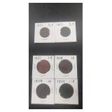 (2) U.S. Half Cent Coins & (4) U.S. One Cent