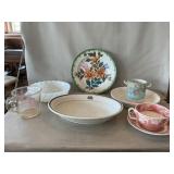 Holland Floral Plate, Pyrex Measuring Cup, China