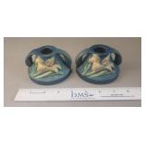 Set Of Two Vintage Roseville Pottery Candle