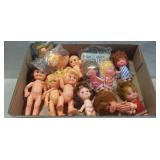 Tray Lot Of Assorted Vintage Toy Dolls