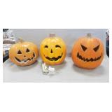 (3) Decorative Lighted Pumpkins