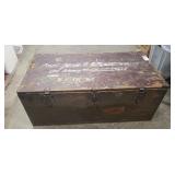 (1) Wooden Military Footlocker (32'ï¿½16'ï¿½13')