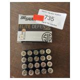 (20) Rounds of Sig Sauer 9MM Ammo