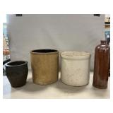 Stoneware Crocks, Wine Jug
