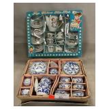 Pair Of Vintage Porcelain Childï¿½s Tea Sets, (Box