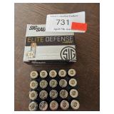 (20) Rounds of Sig Sauer 9MM Ammo