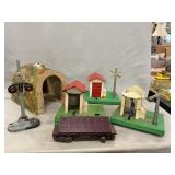 Box Lot With Train Tunnel, Crossing Light, Guard