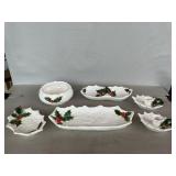1970ï¿½s Lefton Holly Candleholders & Asst. Dishes